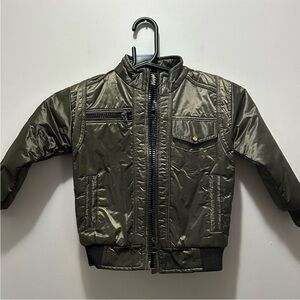 Kids Olive Green Puffer Jacket